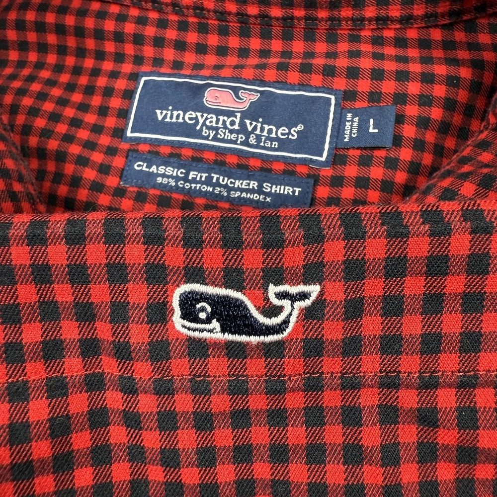 Vineyard Vines Mens Large Buffalo Check Cotton‎ Classic Fit Tucker Shirt